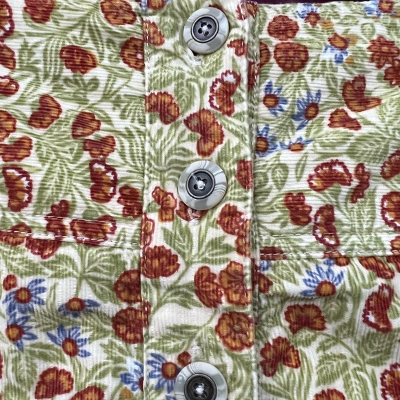 Free People Floral Corduroy Button Down Skirt - Picture 3 of 5